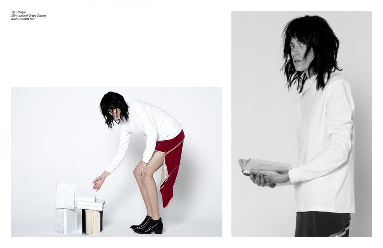 Top / Uniqlo Skirt / Antonio Ortega Couture Boots / Musette Paris