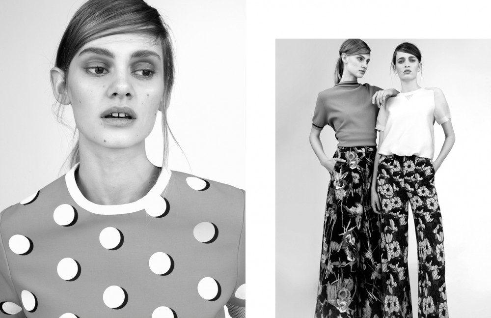 Top / Marni Opposite Saadi wears Top / Isola Marras Trousers / H&M Benedetta wears Top / Mauro Grifoni Trousers / H&M