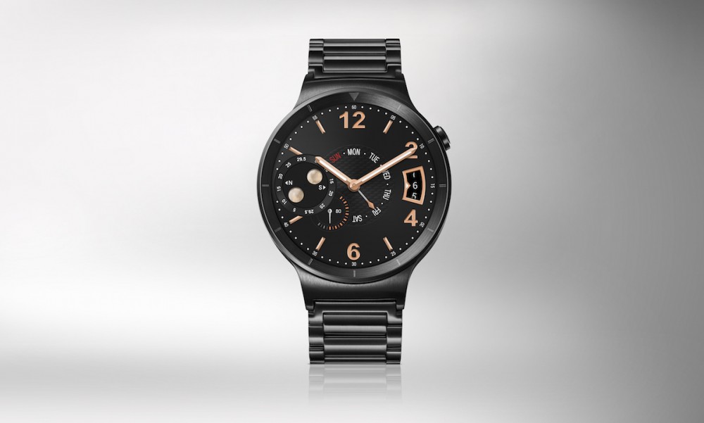 Huawei Watch-HQ photos-Front-Black with steel strap-JPG-20150723