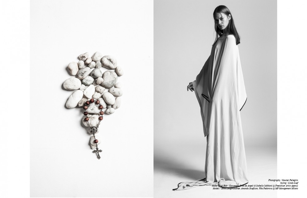 Long Silk Dress With Leather Detail / Nicholas K