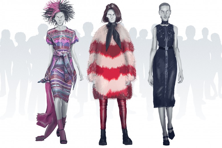 Left to Right Sibling, House of Holland and Issa Illustration Edd Leigh