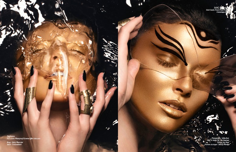 Sephora Full Action Waterproof Extreme Effect Mascara Opposite MAC Cosmetics Gold Studio Finish Face Powder Cantaloupe Blush