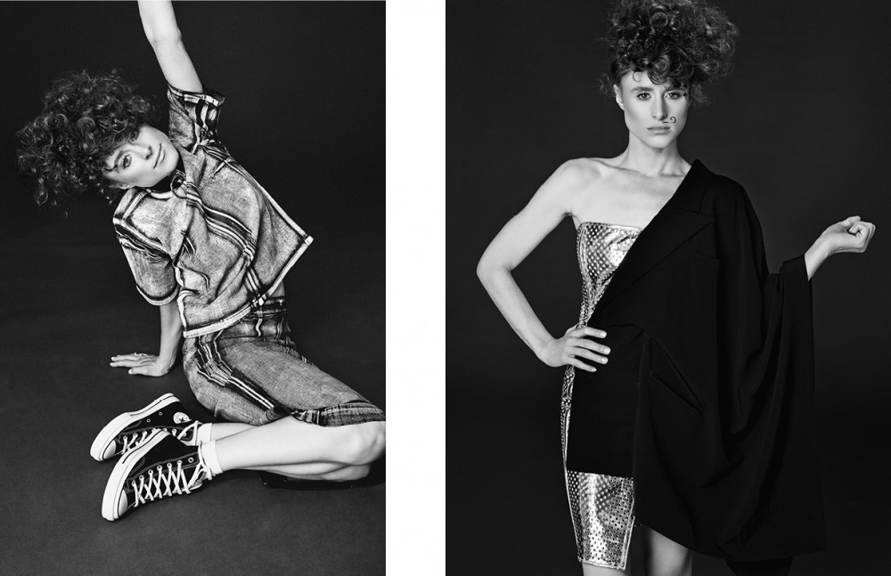 Top & skirt / McQ by Alexander McQueen Socks / Falke Trainers / Converse Choker / Zana Bayne Opposite  Dress / Jean Paul Gaultier 