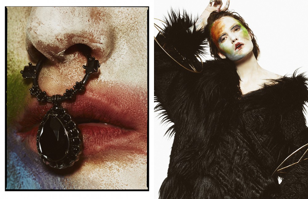Nose Earring / Givenchy  Opposite   Fur Coat / Stella Mccartney Bangle / Stylist Own