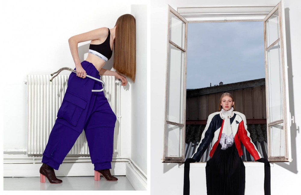 Bra / Calvin Klein Trousers / Y-3 Boots / Louis Vuitton Opposite Jacket / Krawehl Leder Dress / Léa Cellier