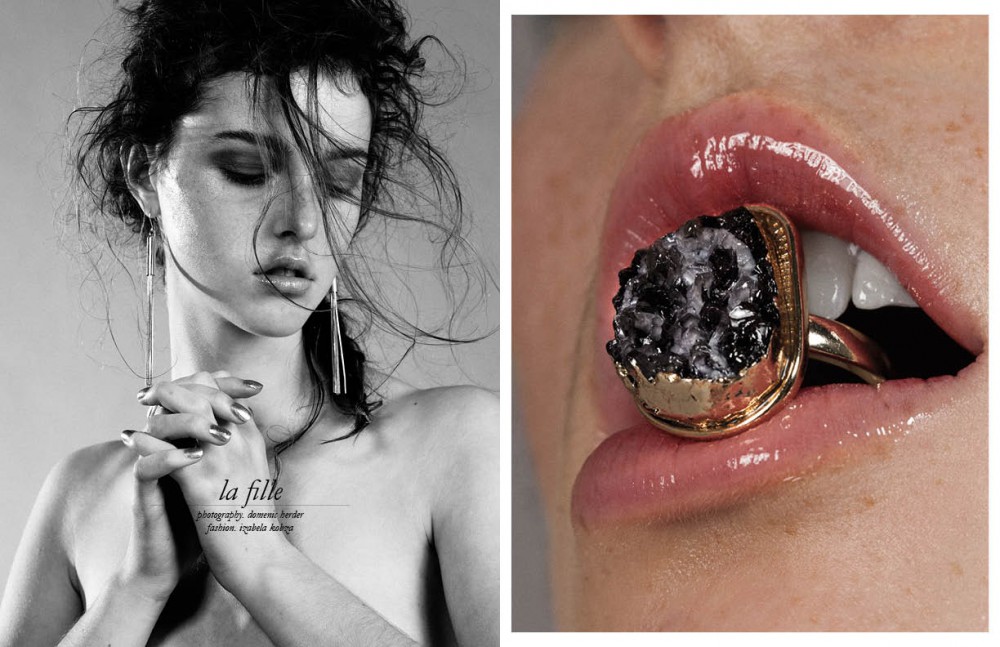 Earrings / Kenneth Jay Lane Eyeshadow / Urban Decay Nails / Deborah Lippmann Opposite Ring / Dara Ettinger Lip gloss / Tom Ford